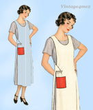 Superior 2033: 1930s Rare Womens Pull On Apron Sz MED Vintage Sewing Pattern