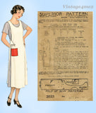 Superior 2033: 1930s Rare Womens Pull On Apron Sz MED Vintage Sewing Pattern