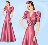 1930s Vintage Superior Sewing Pattern 9704 Uncut Misses Wrap Evening Gown Sz 36 B