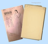 1930s Vintage Superior Sewing Pattern 9704 Uncut Misses Wrap Evening Gown Sz 36 B