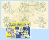 1940s Original Vintage Superior Embroidery Transfer 120 Dutch DOW Tea Towels
