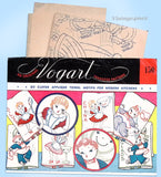 1950s VTG Vogart Embroidery Transfer 150 Uncut Comic Cute Chef & Maid Tea Towels