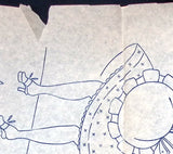 1950s VTG Vogart Embroidery Transfer 150 Uncut Comic Cute Chef & Maid Tea Towels