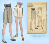 Vogue 5631: 1940s Misses WWII Shorts 2 Lengths 26W Vintage Sewing Pattern