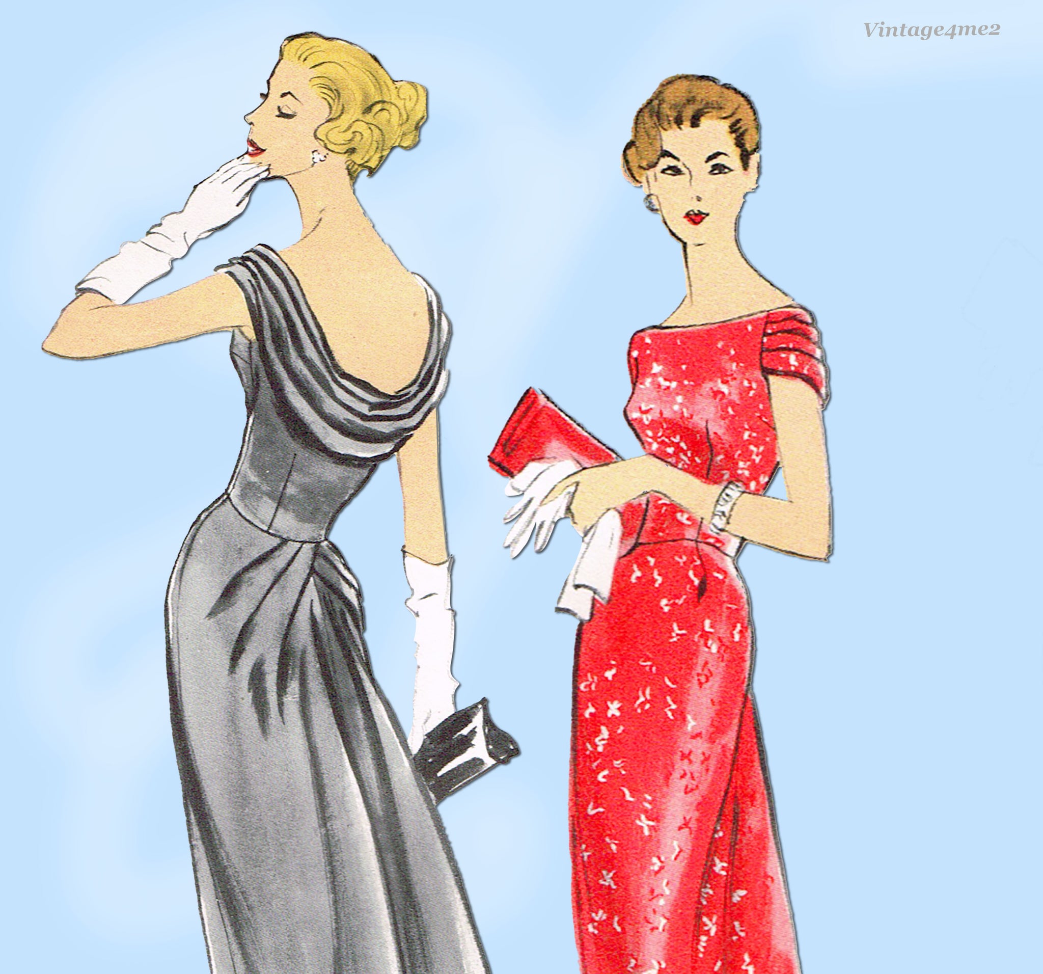Vogue 4826: 1950s Uncut Misses Cocktail Dress Vintage Sewing Pattern Vintage4me2 Vogue 4826: 1950s Uncut Misses Cocktail Dress Vintage Sewing Pattern Vintage4me2