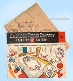 1950s Vintage Vogart Embroidery Transfer 103 Uncut Comic Cute Chef & Maid Motifs