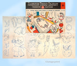 1950s Vintage Vogart Embroidery Transfer 103 Uncut Comic Cute Chef & Maid Motifs
