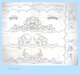 1940s Cutwork His & Hers Pillowcase Transfer Uncut Vogart Heirloom Embroidery