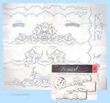 1940s Cutwork His & Hers Pillowcase Transfer Uncut Vogart Heirloom Embroidery