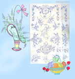 1950s Vintage Vogart Embroidery Transfer 152 Uncut Baskets Flowers Mixed Motifs