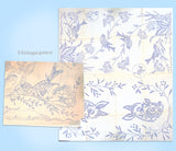 1950s VTG Vogart Embroidery Transfer 206 Uncut Deer and Flowers Vanity Scarf