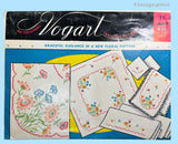 1950s Vintage Vogart Embroidery Transfer 227 Uncut Floral Table Cloth & Runner