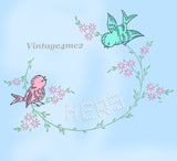 1950s Vintage Vogart Embroidery Transfer 249 Orchids & Bluebird Pillowcases ORIG