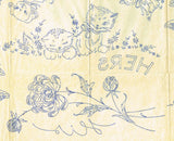 1950s Uncut Vogart Embroidery Transfer 257 Kittens & Mums Floral Pillowcases