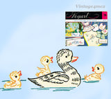 1950s Vintage Vogart Embroidery Transfer 296 Uncut Ugly Ducking Fairytale RARE