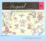 1950s Vintage Vogart Embroidery Transfer 266 Uncut Mommy's Angel Baby Motifs