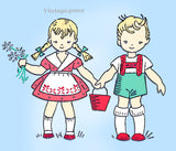 1950s Vintage Vogart Embroidery Transfer 297 Uncut Hansel & Gretel Fairytale Motifs
