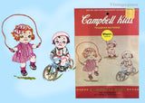 1960s Vintage Vogart Embroidery Transfer 4102 Uncut Campbell Kids at Play Motifs