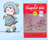 1960s Vintage Vogart Embroidery Transfer 4106 Uncut Campbell Kids at Play Motifs