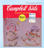 1960s Vintage Vogart Embroidery Transfer 4106 Uncut Campbell Kids at Play Motifs