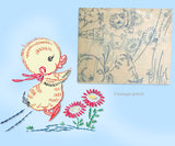 1950s VTG Vogart Embroidery Transfer 606 Uncut Duckling Motifs Baby Clothes Trim