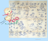 1950s VTG Vogart Embroidery Transfer 606 Uncut Duckling Motifs Baby Clothes Trim