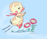1950s VTG Vogart Embroidery Transfer 606 Uncut Duckling Motifs Baby Clothes Trim