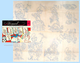 1950s Vintage Vogart Embroidery Transfer 645 Uncut Little Bear Chef Tea Towel Set
