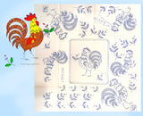 1950s Vintage Vogart Embroidery Transfer 646 Uncut Rooster Dinette Set Original