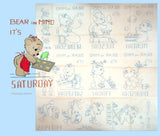 1950s Vintage Vogart Embroidery Transfer 662 Uncut DOW Bears Tea Towel Set ORIG