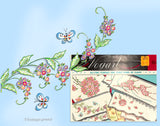 1950s Original Vintage Vogart Embroidery Transfer 663 Uncut Floral Pillowcases