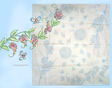 1950s Original Vintage Vogart Embroidery Transfer 663 Uncut Floral Pillowcases
