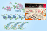 1950s Vintage Vogart Embroidery Transfer 667 Charming Set of Floral Pillowcases