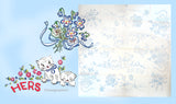 1960s Uncut Vogart Embroidery Transfer 669 Kittens & Mums Floral Pillowcases