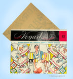 1950s Vintage Vogart Embroidery Transfer 671 Uncut Blue Bird DOW Tea Towels