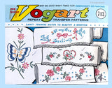 1960s Vintage Vogart Embroidery Transfer 713 Love Bird PIllowcase Motifs