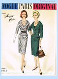Original circa 1961 Vogue Paris Original Pattern No. 1015 by Jacques Heim - One-Piece Dress