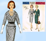 Vogue Paris Original 1015: 1960s Designer Heim Dress Sz 34 B Vintage Sewing Pattern