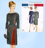 Vogue Paris Original 1044: 1960s Uncut Designer Griffe Dress 32B Vintage Sewing Pattern