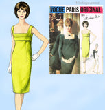 Vogue Paris Original 1311: 1960s Uncut Bohan Dior Dress Sz 34 B Vintage Sewing Pattern