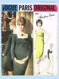 Vogue Paris Original 1311: 1960s Uncut Bohan Dior Dress Sz 34 B Vintage Sewing Pattern