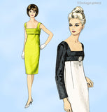 Vogue Paris Original 1311: 1960s Uncut Bohan Dior Dress Sz 34 B Vintage Sewing Pattern