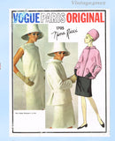 Vogue Paris Original 1705: 1960s Uncut Nina Ricci Dress Sz 32 B Vintage Sewing Pattern