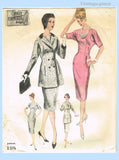 Original circa 1959 Vogue Pattern No. 198 - One-Piece Dress and Jacket