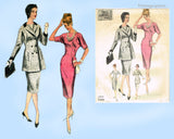 Vogue Couturier 198: 1950s Misses Dress & Peplum Jacket 34B Vintage Sewing Pattern