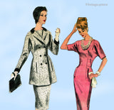 Vogue Couturier 198: 1950s Misses Dress & Peplum Jacket 34B Vintage Sewing Pattern