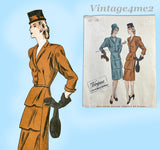 Vogue Couturier 236: 1940s Uncut WWII Designer Dress 34B Vintage Sewing Pattern