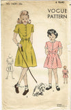 Vogue 2409: 1940s Sweet Post WWII Toddler Girls Dress Sz6 Vintage Sewing Pattern