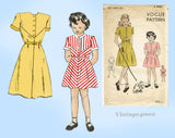 Vogue 2409: 1940s Sweet Post WWII Toddler Girls Dress Sz6 Vintage Sewing Pattern