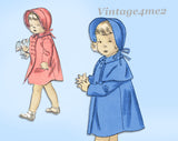 1940s Vintage Vogue Sewing Pattern 2464 Sweet Baby Girls Coat & Bonnet Size 1